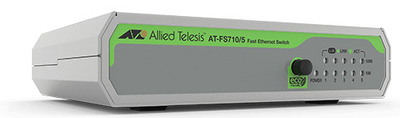 Allied Telesis 5-port 10/100TX unmanaged switch with internal PSU, EU Power Cord