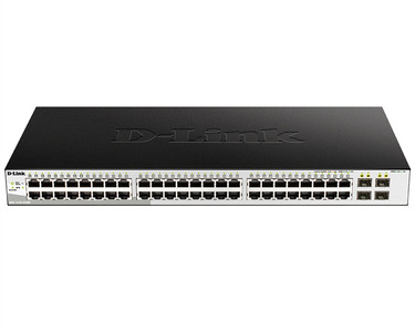 D-Link DGS-1210-52/ME/B1A, L2 Managed Switch with 48 10/100/1000Base-T ports and 4 1000Base-X SFP ports.16K Mac address, 802.3x Flow Control, 4K of 802.1Q VLAN, 802.1p Priority Queues, Traffic Segmen