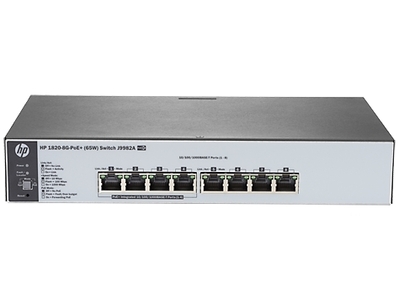 HPE 1820 8G PoE+ (65W) Switch (4 ports 10/100/1000 + 4 ports 10/100/1000 PoE+, WEB-managed)