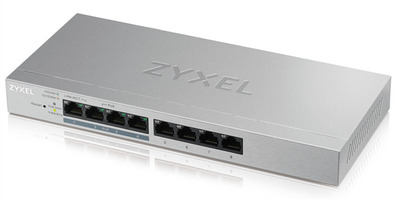 Smart коммутатор PoE+ Zyxel GS1200-8HP v2, 8xGE (4xPoE+), настольный, бесшумный, с поддержкой VLAN, IGMP, QoS и Link Aggregation, бюджет PoE 60 Вт