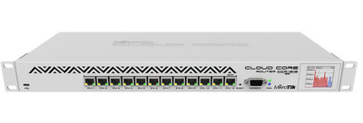 MikroTik Cloud Core Router 1016-12G with Tilera Tile-Gx16 CPU (16-cores, 1.2Ghz per core), 2GB RAM, 12xGbit LAN, RouterOS L6, 1U rackmount case, Dual PSU, LCD panel, r2 version