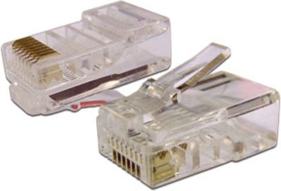 Коннектор RJ45 UTP 8P8C, универсальный, со вставкой, cat.5e, 100 шт.