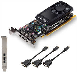 PNY Nvidia Quadro P400 DVI 2GB GDDR5, 64-bit, PCIEx16 3.0, mini DP 1.4 x3, Active cooling, TDP 30W, LP, Retail