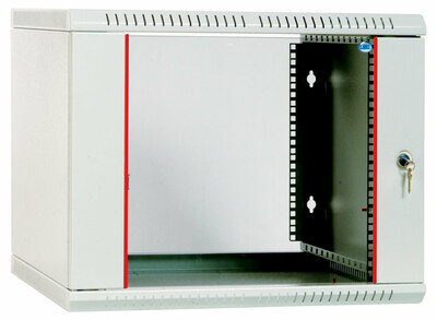 Шкаф телекоммуникационный настенный разборный 9U (600х520) дверь стекло