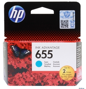 Cartridge HP 655 для DJ IA 3525/5525/4515/4525, голубой (600 стр)