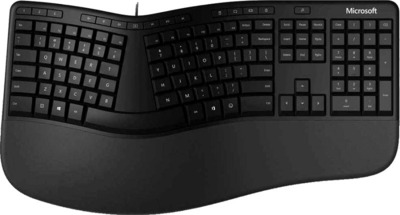 Microsoft Ergonomic Keyboard, Black [For Business] NEW