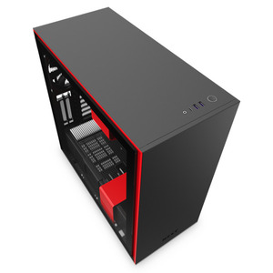 NZXT CA-H710I-BR H710i Mid Tower Black/Red Chassis with Smart Device 2, 3x120, 1x140mm Aer F Case Fans, 2xLED Strips and Vertical GPU Mount