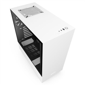 NZXT CA-H510B-W1 H510 Compact Mid Tower White/Black Chassis with 2x120mm Aer F Case Fans
