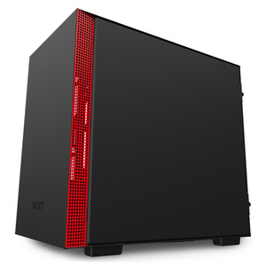 NZXT CA-H210I-BR H210i Mini ITX Black/Red Chassis with Smart Device 2, 2x120mm Aer F Case Fans, 1xLED Strip