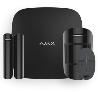 AJAX StarterKit Black (Стартовый комплект (интеллектуальная централь, датчик движения, датчик открытия, брелок) чёрный)