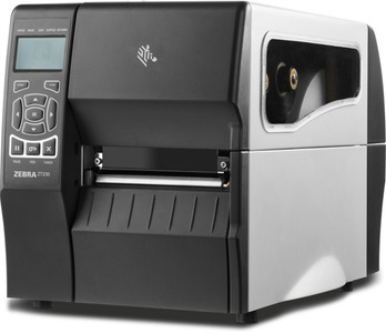 Zebra DT Printer ZT230; 203 dpi, Euro and UK cord, Serial, USB, Int 10/100, Liner take up w/ peel