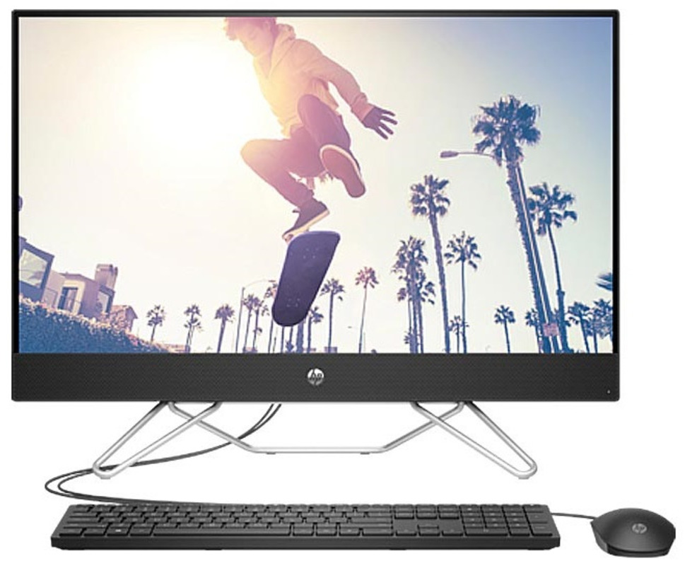HP 27-cb0029ur NT 27" FHD(1920x1080) AMD Ryzen3 5300U, 8GB DDR4 3200 (2x4GB), SSD 256Gb, AMD integrated graphics, noDVD, kbd&mouse wired, HD Webcam, Jet Black, FreeDOS, 1Y Wty