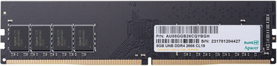 Apacer DDR4 8GB 2666MHz UDIMM (PC4-21300) CL19 1.2V (Retail) 1024*8(AU08GGB26CQYBGH / EL.08G2V.GNH)