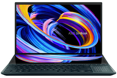 ASUS Zenbook Pro Duo UX582HS-H2002X Core i9-11900H/32Gb DDR4/1Tb SSD/OLED Touch 15,6" 3840x2160/GeForce RTX 3080 8Gb/WiFi6/BT/Cam/Windows 11 Pro/Sleeve,Stylus,Plamrest,Stand/Blue