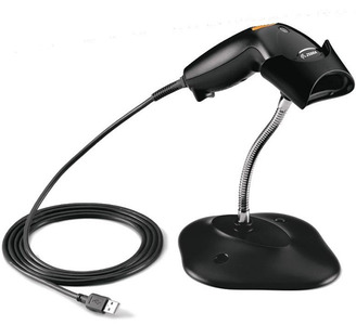 Zebra LS1203 Black with Stand USB Kit - EMEA: LS1203-CR10007R Scanner, CBA-U01-S07ZAR USB Cable, 20-73951-07R Stand