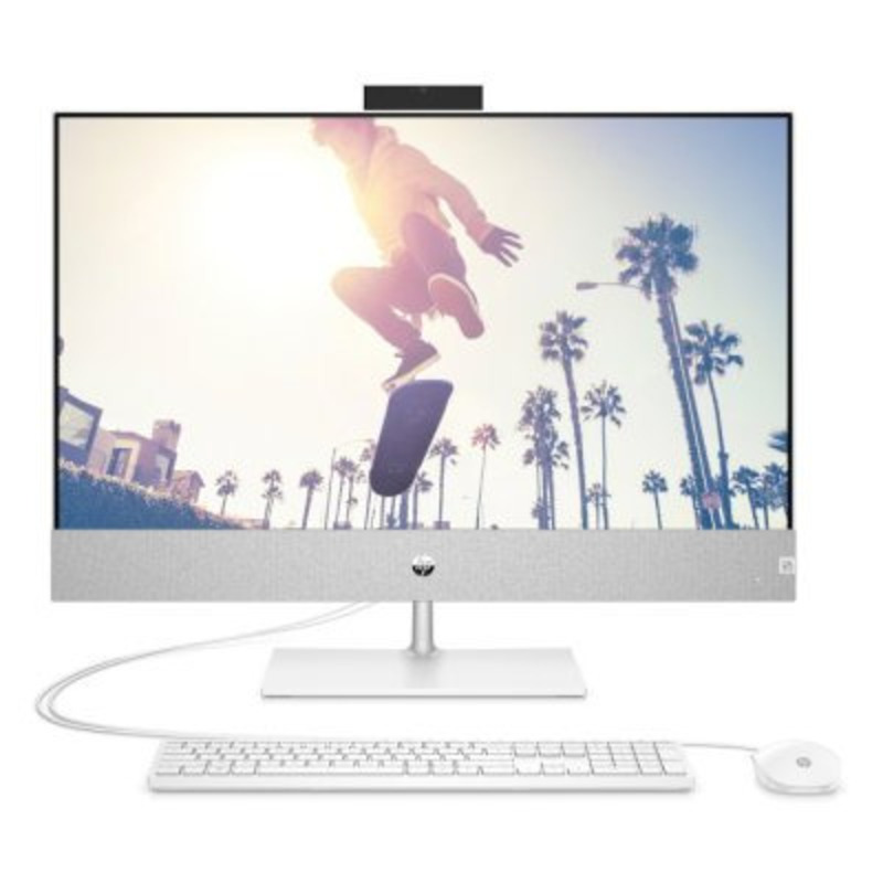 HP Pavilion I 27-ca1041ci NT 27" FHD(1920x1080) Core i3-12100T, 8GB DDR4 3200 (2x4GB), SSD 256Gb, Intel Internal graphics, no DVD, kbd&mouse wired, 5MP Webcam, White,FreeDOS, 1Y Wty