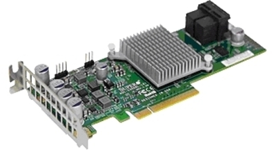 Supermicro AOC-S3108L-H8IR 8 ports, 12Gb/s per port, 8 Internal, LP/FH, 240 SATA/SAS drives, RAID (0/1/5/6/10/50/60) 2GB DDR3 on-card cache/ no cable