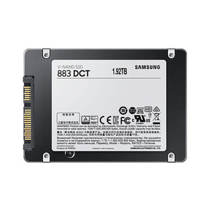 Samsung Enterprise SSD, 2.5"(SFF), 883DCT, 1920GB, TLC, SATA 3.3 6Gbps, R550/W520Mb/s, IOPS(R4K) 98K/28K, MTBF 2M, 1.3 DWPD, RTL, 5 years, (analog MZ-7LM1T9NE/MZ7LM1T9HMJP-00005/MZ7LH1T9HMLT-00005)