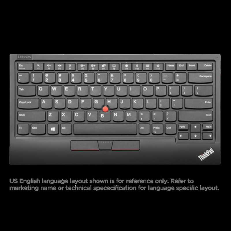 Lenovo ThinkPad Compact Wireless Keyboard with TrackPoint (Russian/Cyrillic) Connectivity: 2.4G Wireless and Bluetooth BLE with Swift Pair