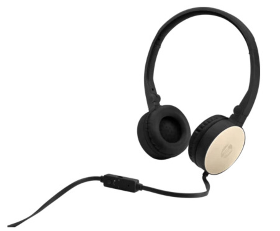 HP Stereo 3.5mm Headset H2800 (Black w. Silk Gold) cons