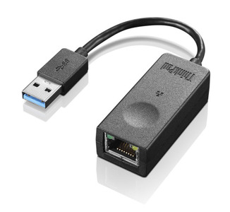 Lenovo ThinkPad USB 3.0 to Ethernet Adapter (Full size RJ45 connector, Giga bit speed when running on USB3.0, 100M/10M adapt when running on USB2.0, Doesn’t support POE) (Reply. 4X90E51405)