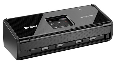 Документ-сканер Brother ADS-1100W, A4, 16 стр/мин, 128 МБ, 600 dpi, цветной, дуплекс, WiFi, DADF20, USB