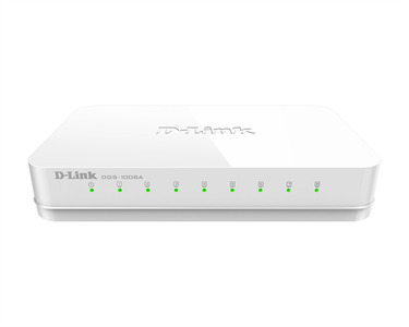 D-Link DGS-1008A/D2A, L2 Unmanaged Switch with 8 10/100/1000Base-T ports.8K Mac address,Auto-sensing, 802.3x Flow Control, Stand-alone, Auto MDI/MDI-X for each port, Plastic case.Manual + External P